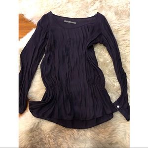 Zara light crepe dark purple blouse top shirt S